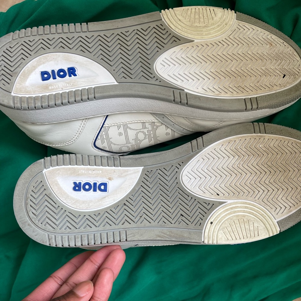 Used DiorB27 White And Purple Smooth Calfskin With White Dior Leather Sneakers. - Picture 10 of 10